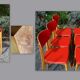Lot 6 chairs Luterma years 60 skaï red