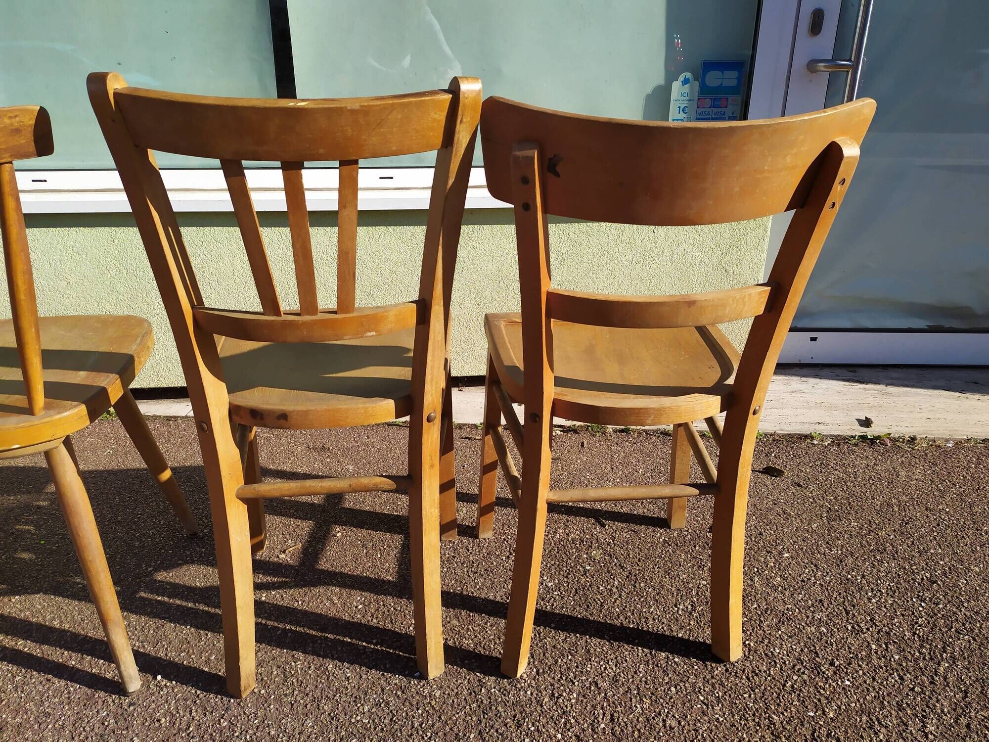 Lot of 4 luterma wood bistrot chairs years 50/60
