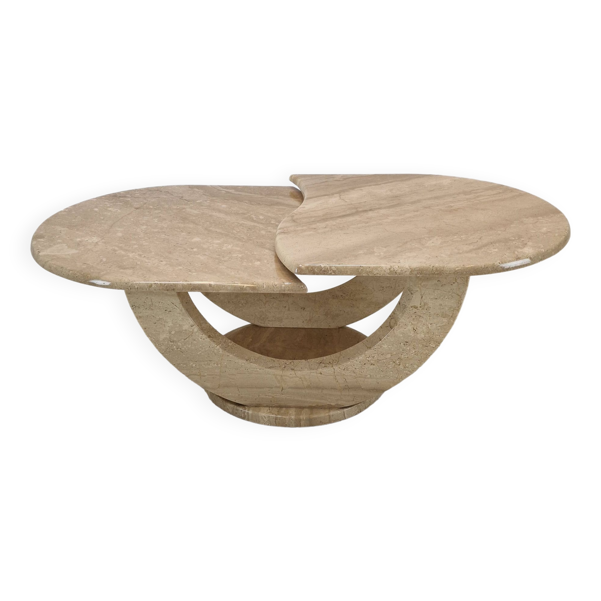 Italian travertine coffee table, 1980s