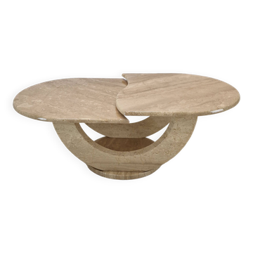 Table basse en travertin, italie, 1980s