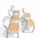 Ensemble de 5 chaises Baumann modèle "Traineau" blanches