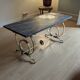 Table basse en marbre gris, année 60-70