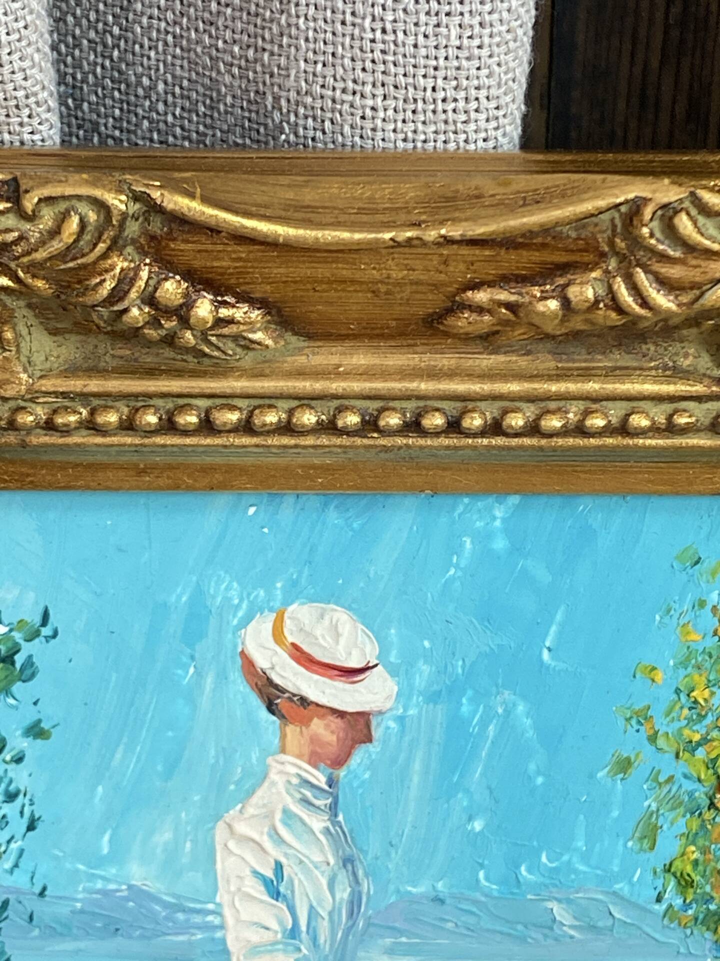 Painting on isorel, wooden frame