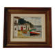 Signed painting house by the sea -oil on canvas
