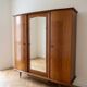 Antique 3-door Art Deco wardrobe in mahogany and marquetry