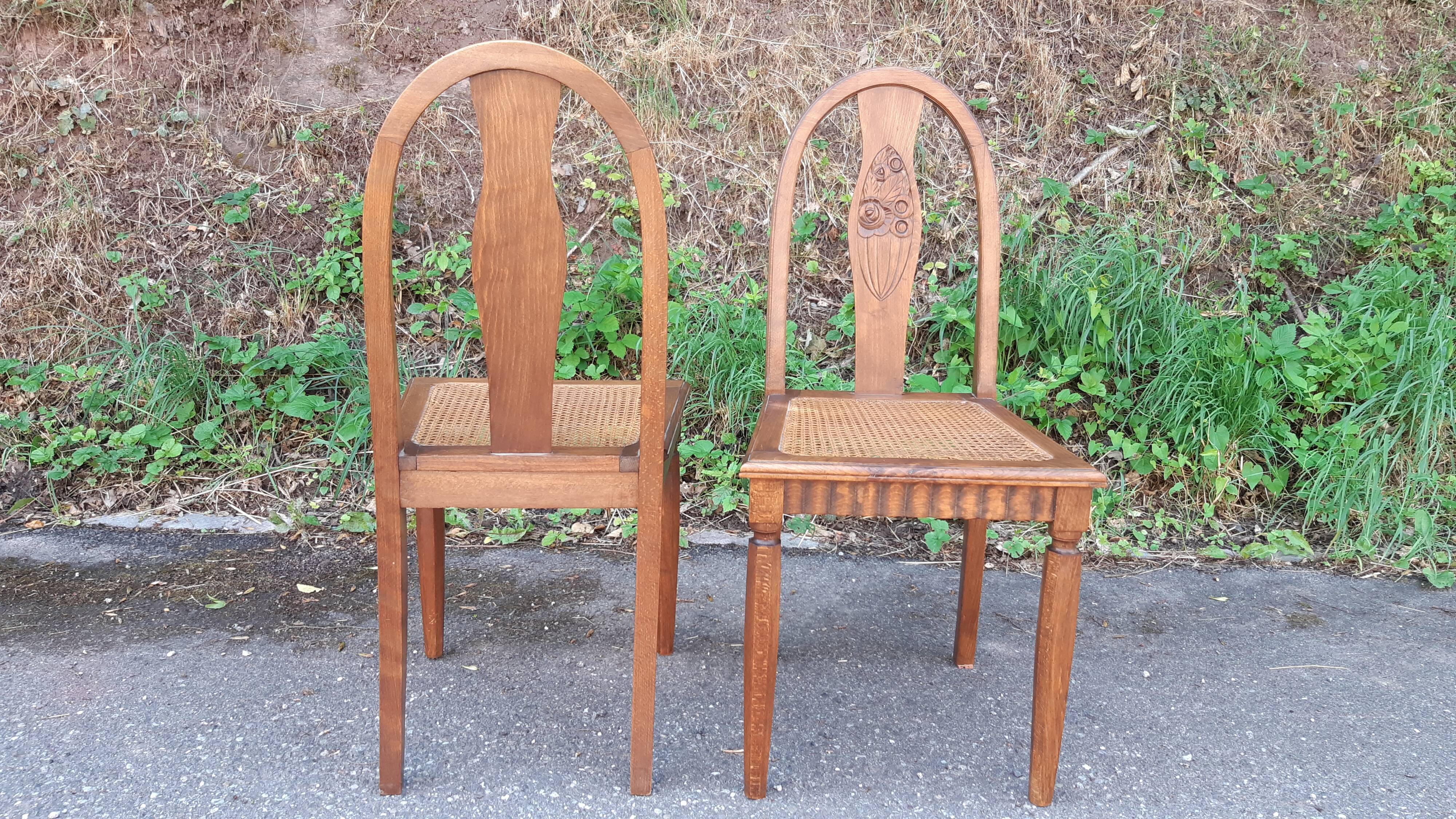Art Deco oak chandy chairs 1930