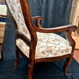 Shepherdess armchair in rosewood fleuron shell Napoleon III