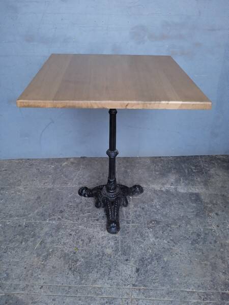 Bistro table(s) 60/60cm solid wood top pedestal table