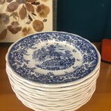 Set of 13 flat plates Lunéville KG