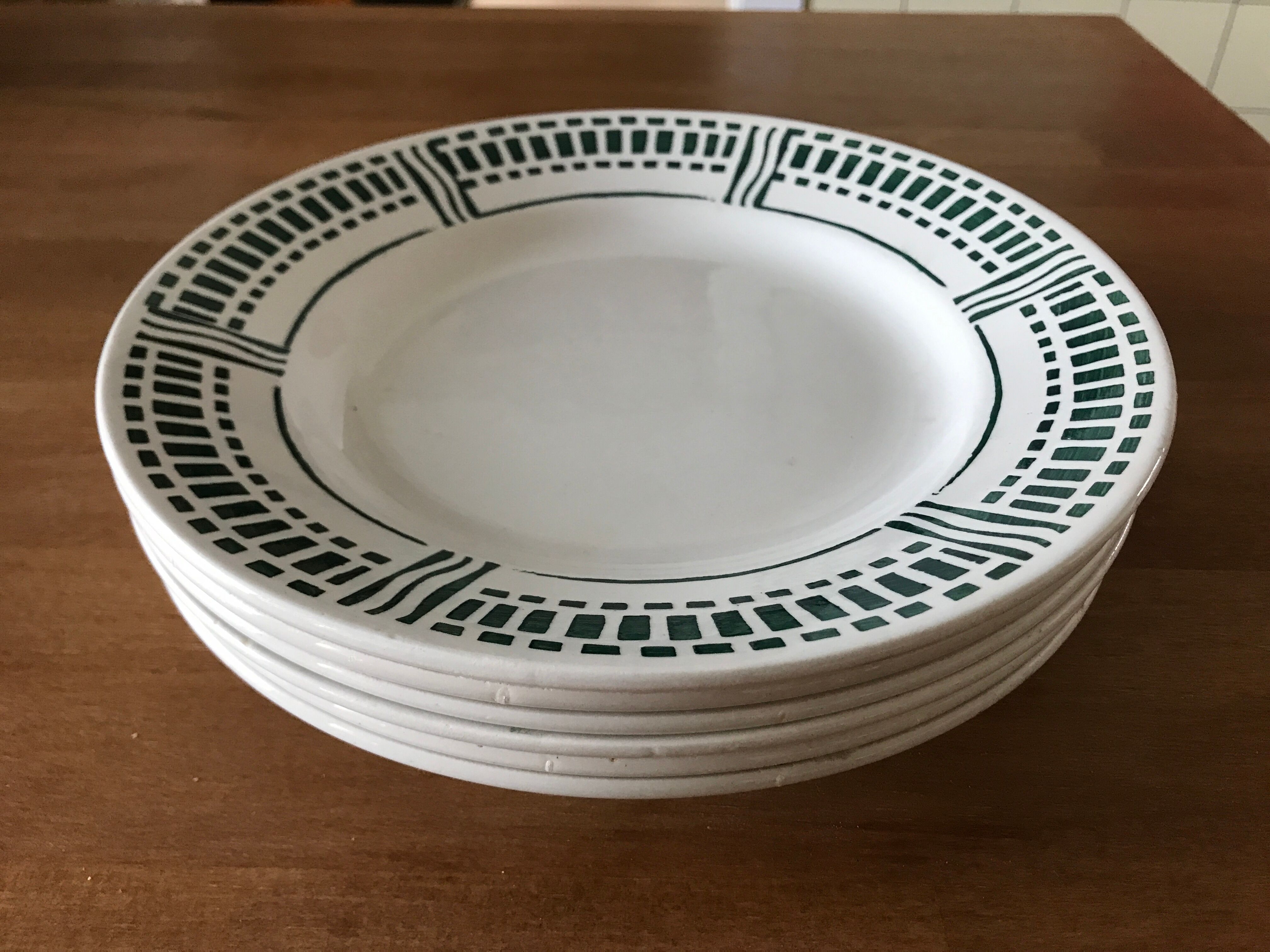 Lot of 6 plates Longwy model Toulon