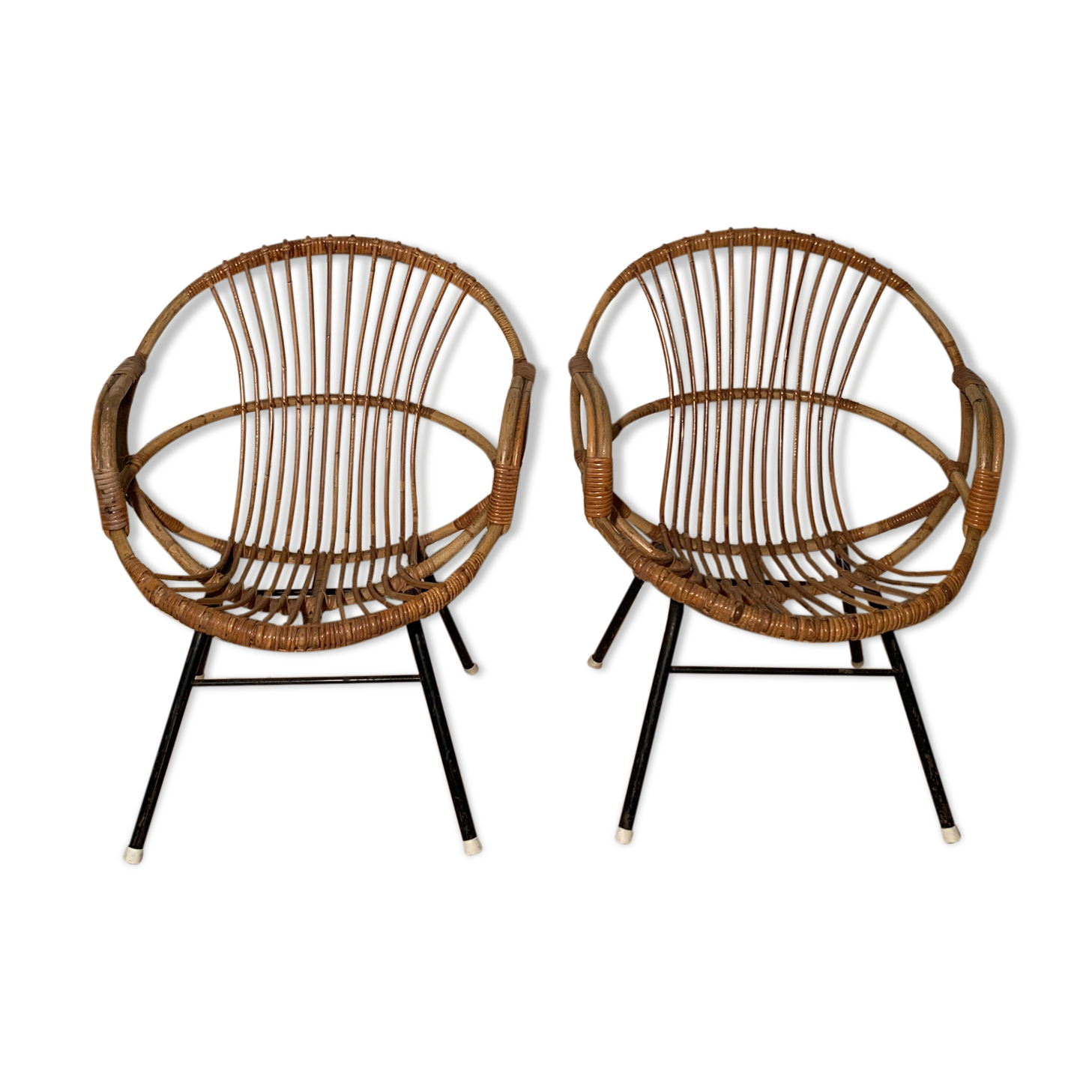 Pair of rattan chairs