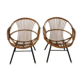 Pair of rattan chairs