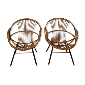 Pair of rattan chairs