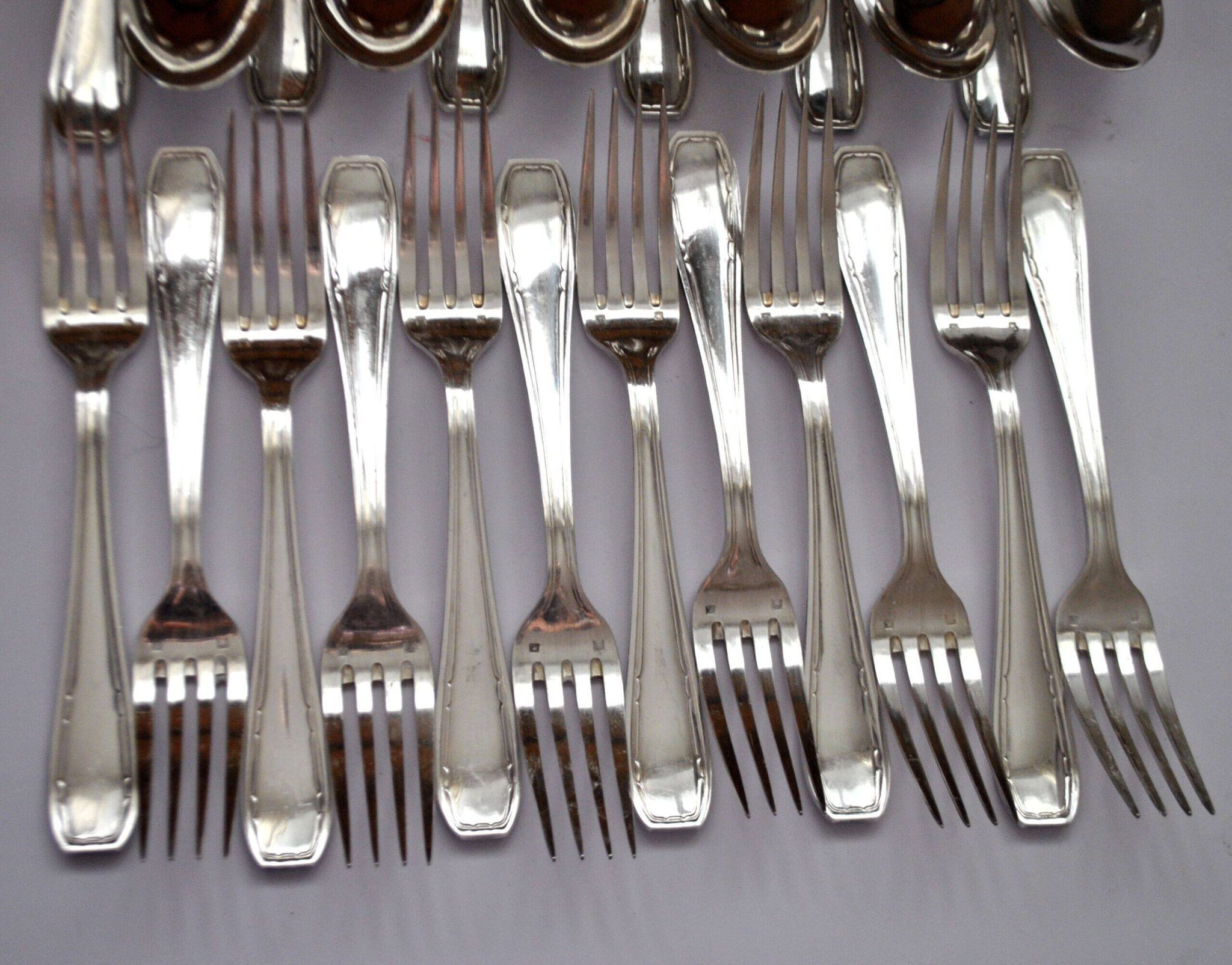 LCF set of 36 silver cutlery for starters and desserts, 1950s design Le Couvert Français