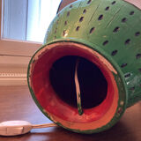 Handcrafted green ceramic lamp