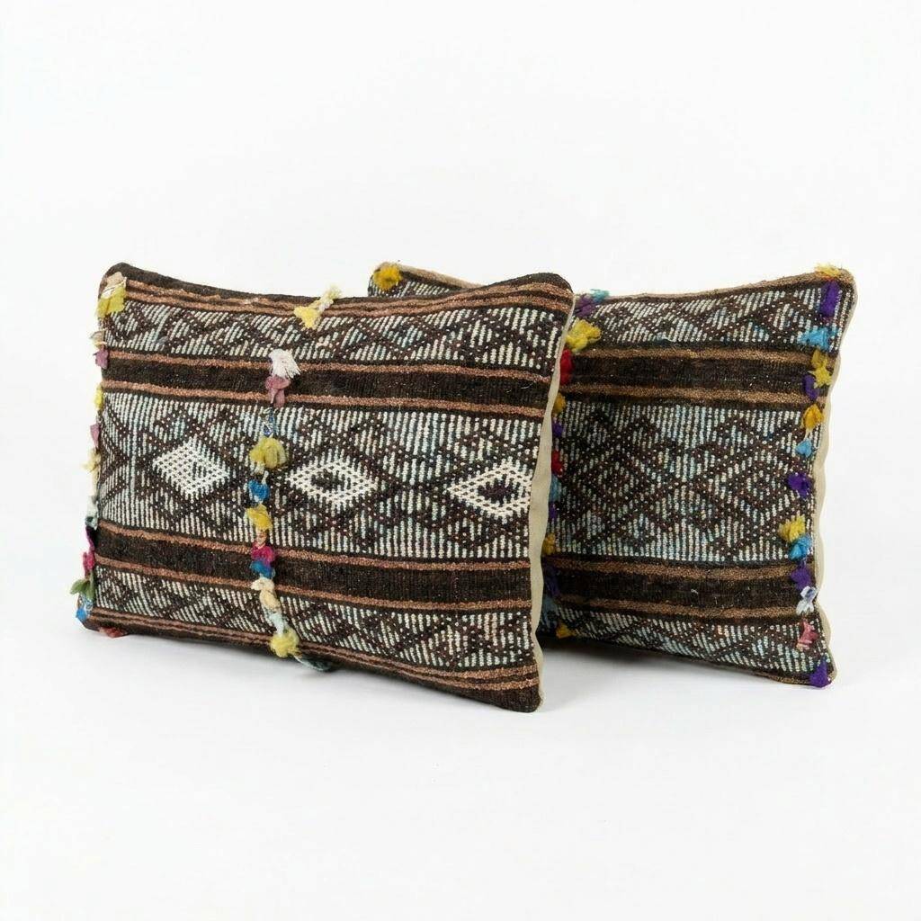 Set of 2 vintage kilim cushion covers 41x61 cm