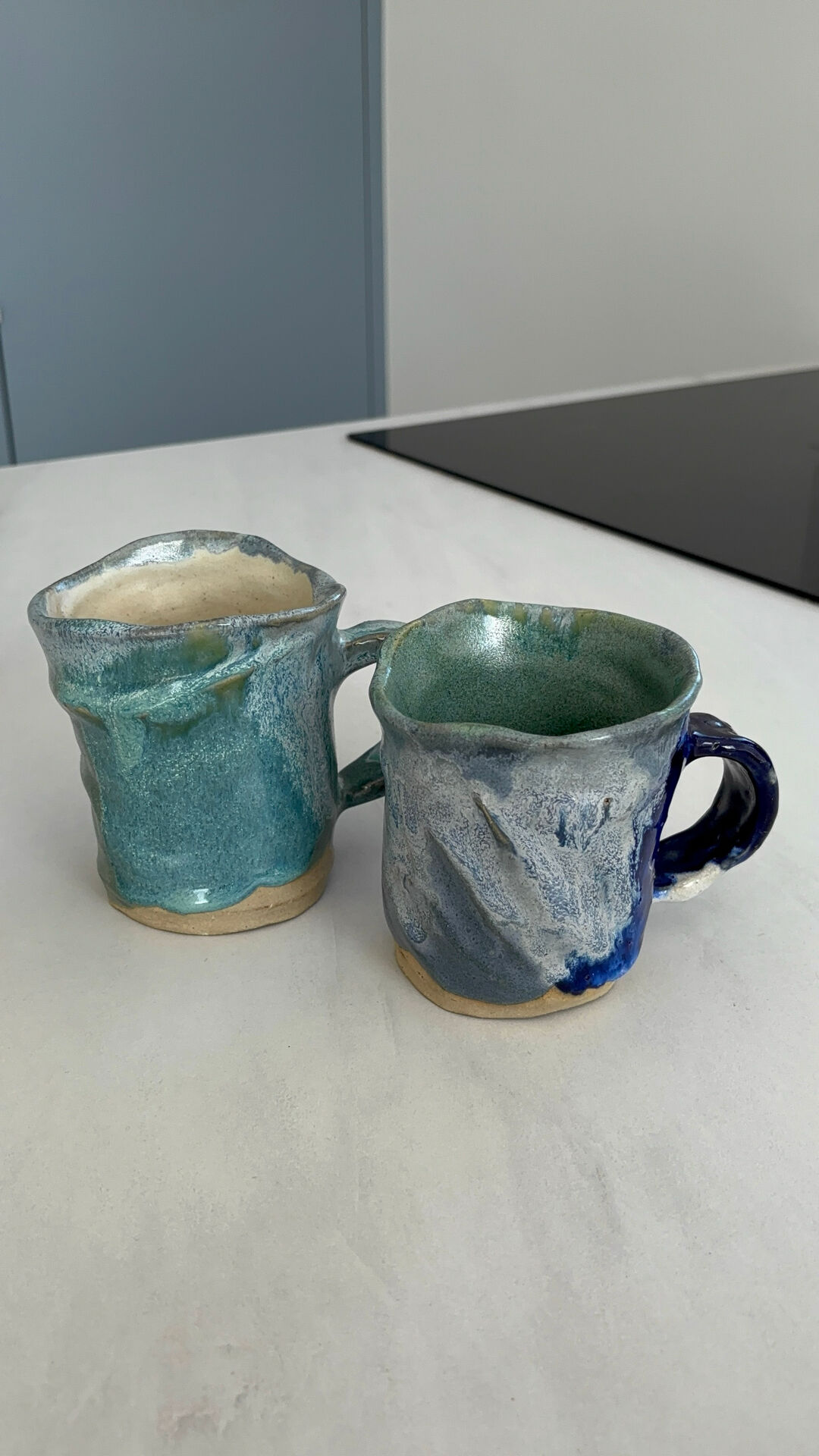 Set of 2 glazed ceramic mugs – Handmade rustic mugs