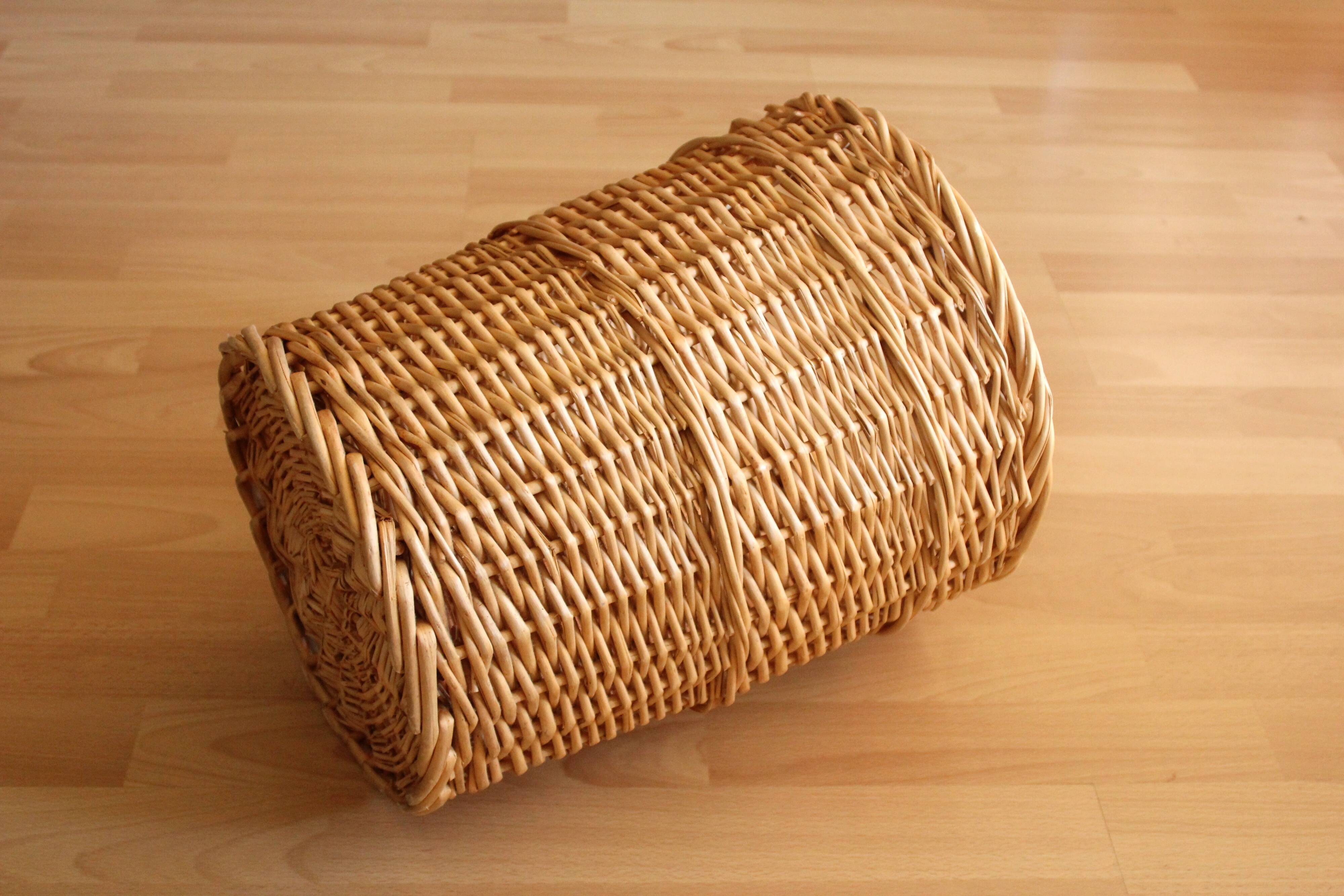 Porte-parapluie en osier fait main - Vintage