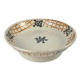 Plate on foot, ironstone, Badonviller "Roscoff", 1930