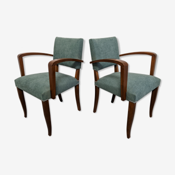 Pair of art deco style bridge armchairs