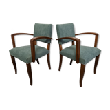Pair of art deco style bridge armchairs