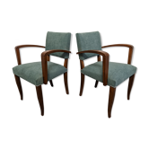 Pair of art deco style bridge armchairs