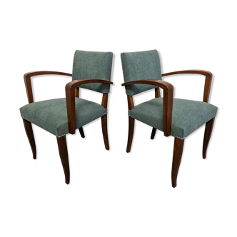 Pair of art deco style bridge armchairs