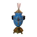 Lamp foot blue vase heads of fauna