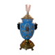 Lamp foot blue vase heads of fauna