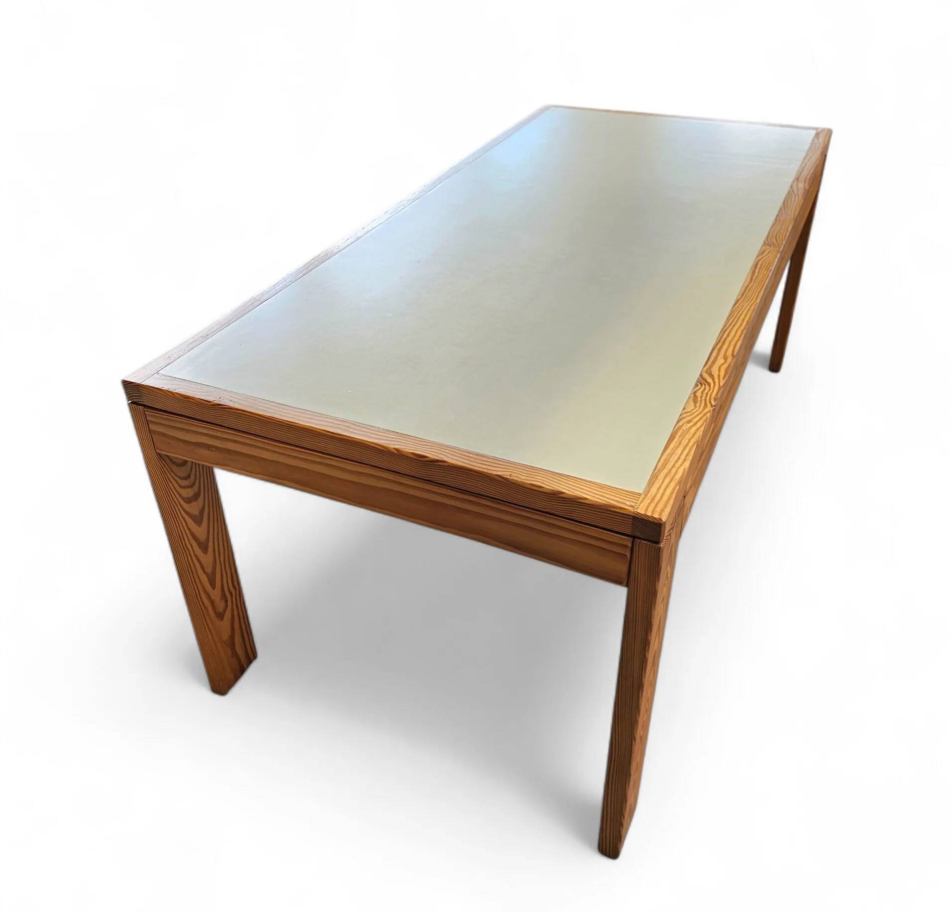 Pine wood dining table / formica top / 1970s