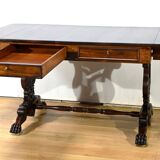 Desk Table with Shutters in Solid Rosewood, Restoration Period – Early 19th Century