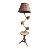 Lampadaire en rotin années 60 – 3-en-1