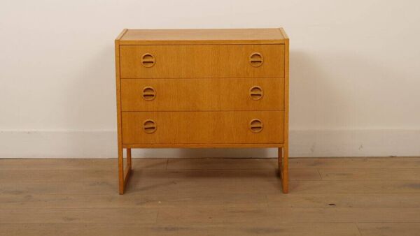 Commode vintage   3 tiroirs   Arne Wahl Iversen   Chêne
