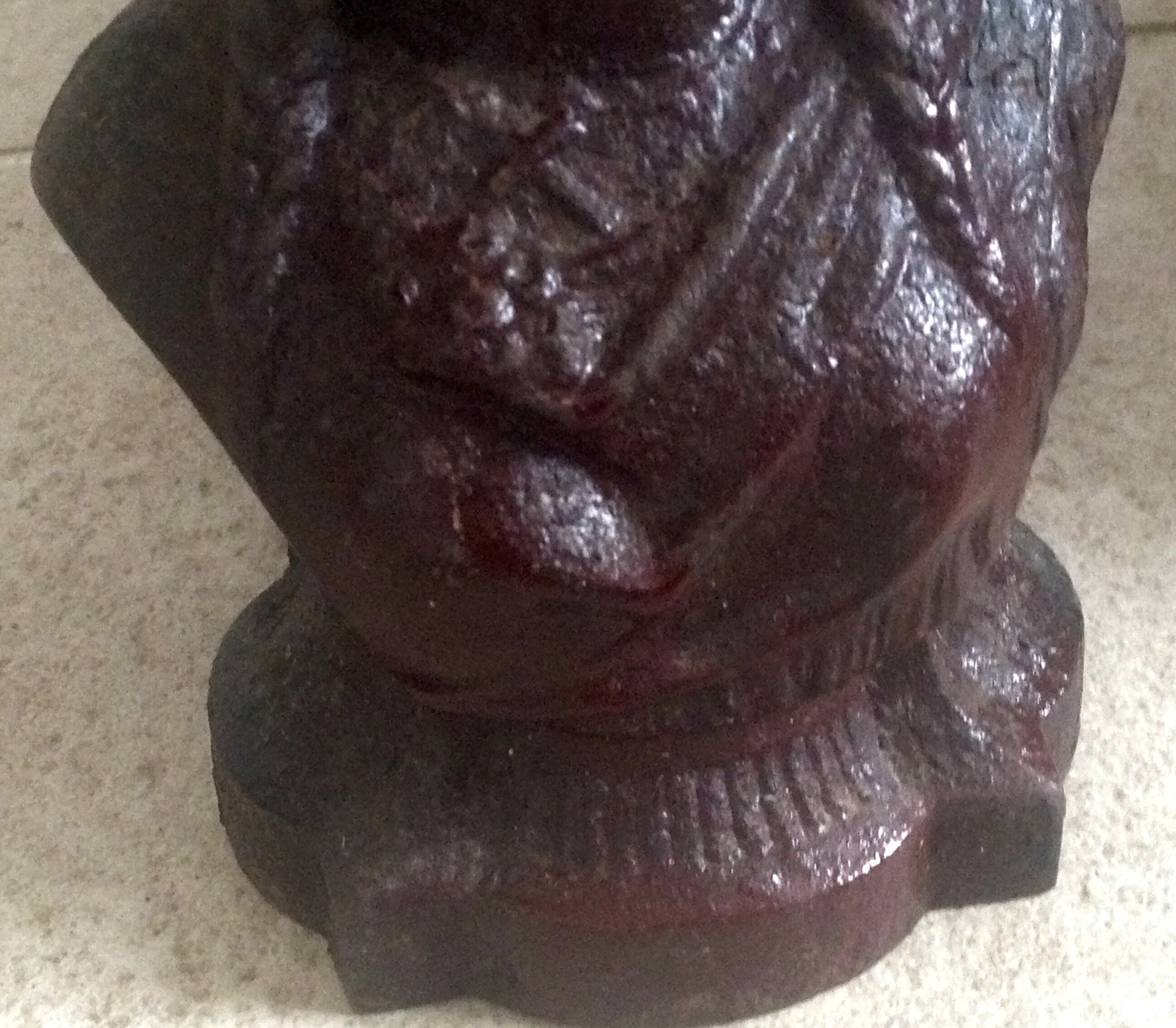 Pair of old andirons, Alsatian busts