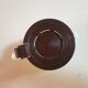 Vintage coffee bowl in arcopal with small flowers blue mysotis brown lid