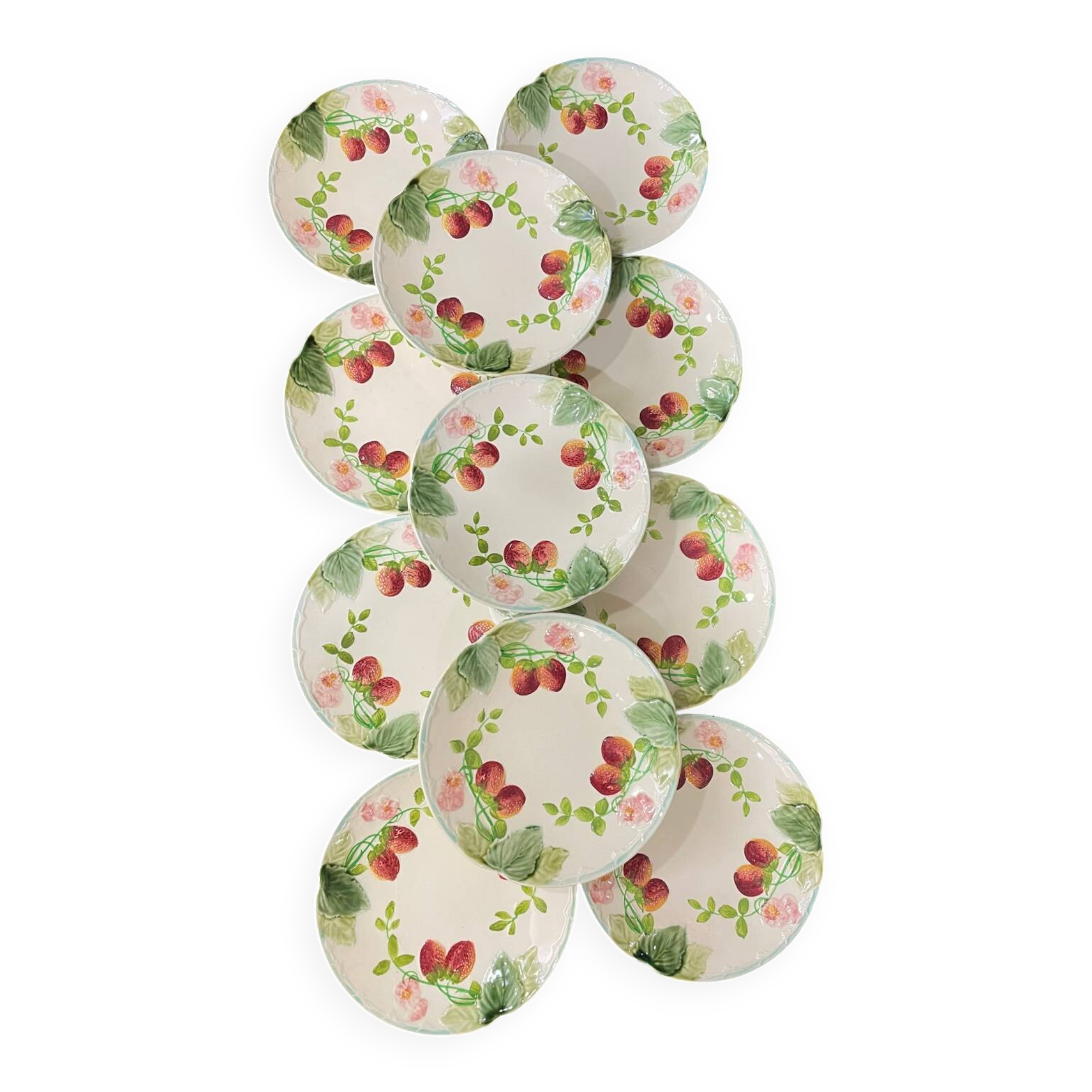 Strawberry slipware plate from Choisy le Roi