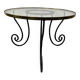 Table basse en fer forgé et plateau en verre