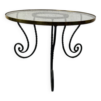 Wrought iron coffee table and glass top