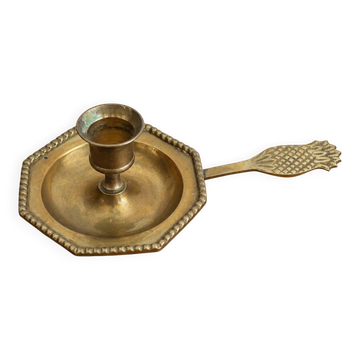 Vintage brass hand candle holder – Pineapple handle rat of the cellar