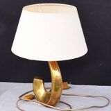 Brass Sculptural Wave Shaped Table Lamp
