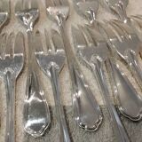 12 silver-plated metal cake forks by Christofle Spatours