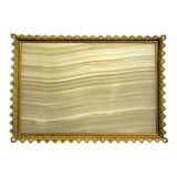 Onyx desk top with brass gallery