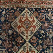 Antique handmade Persian Qashqai nomadic rug – blue background 94x112cm
