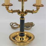 Empire style bronze hot water bottle lamp three lights and lacquered lampshade Lucien Gau