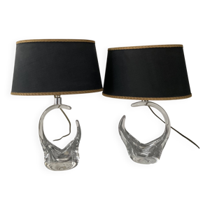 Paire de lampes en cristal
