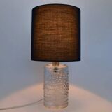 Mid-century solid crystal structured table lamp by Willem Heesen for Royal Leerdam