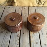 2 decorative sandstone boxes with lid
