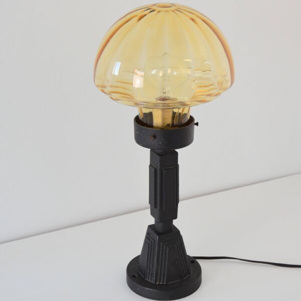 Ancienne lampe Art Déco fer forgé 1920 vintage
