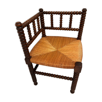 Chaise d'angle bois tourné vintage années 50-60