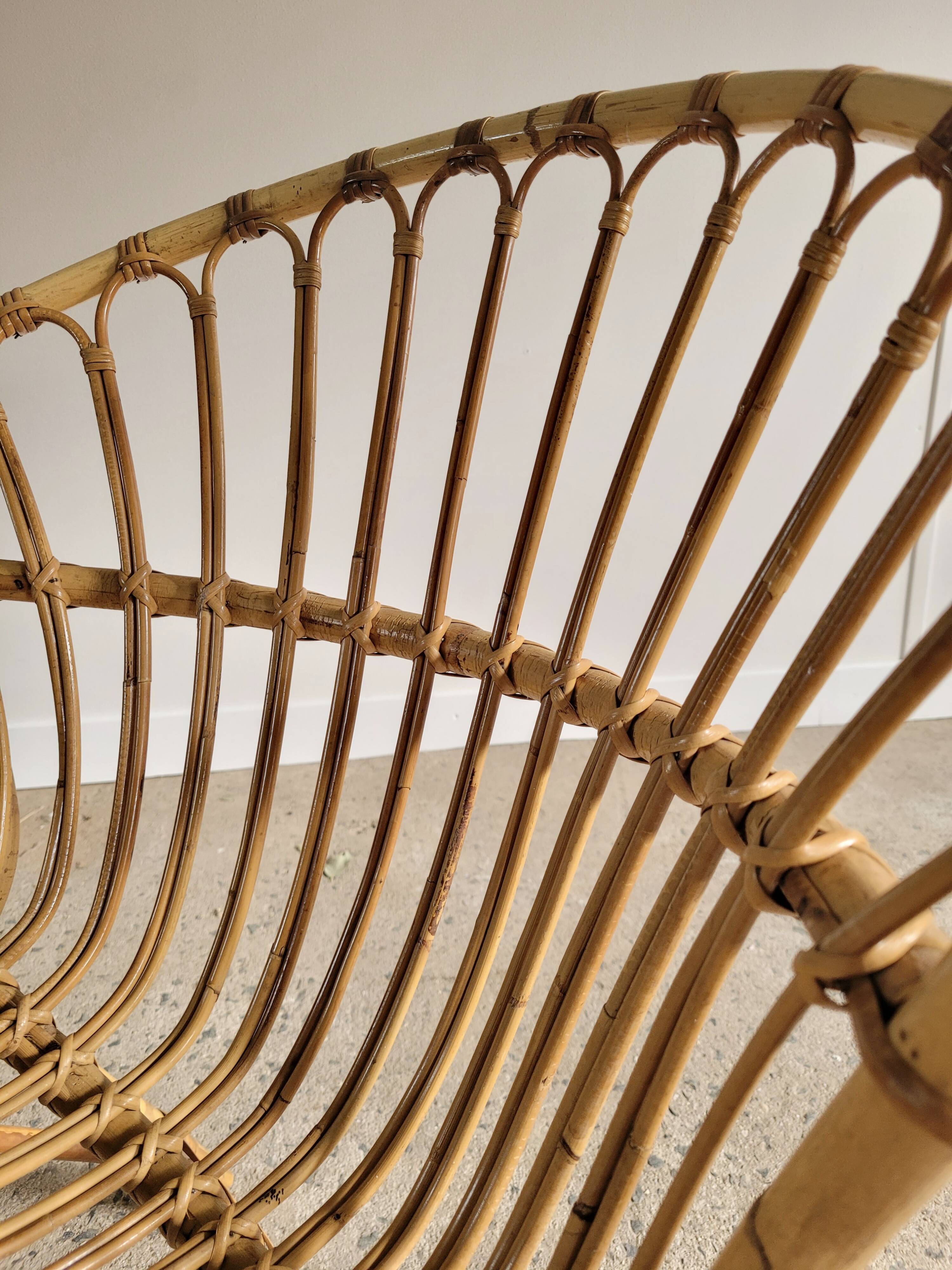 Fauteuil en rotin vintage